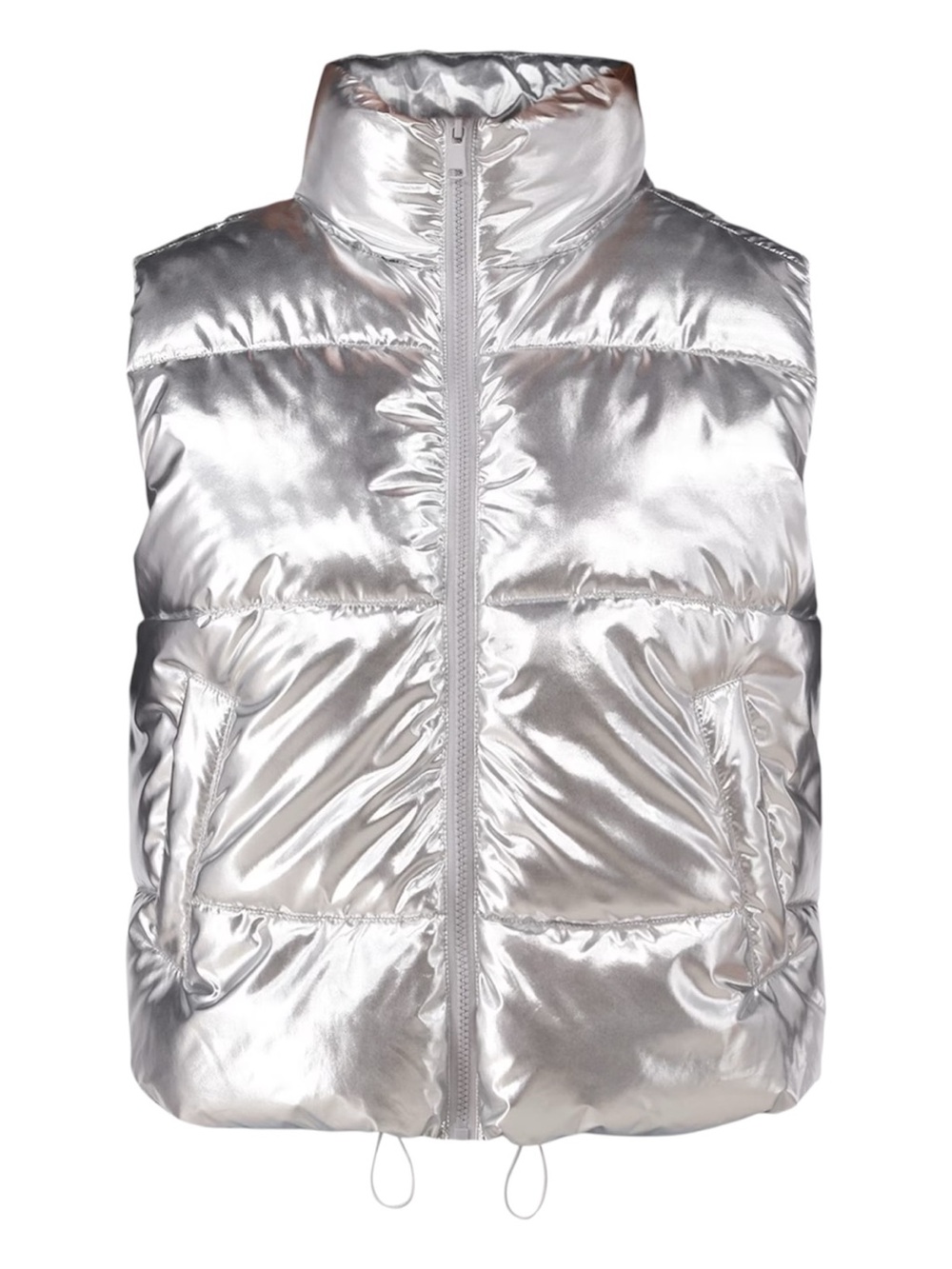 No Boundaries Silver Metallic Puffer Vest Small NWT